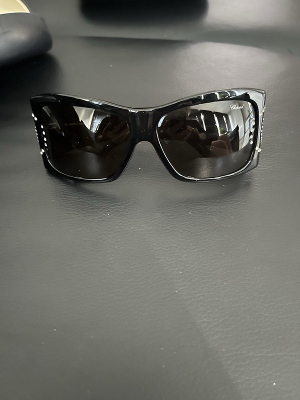 Chopard Sunglasses In Black With Stones And Case Mint Excellent Condition