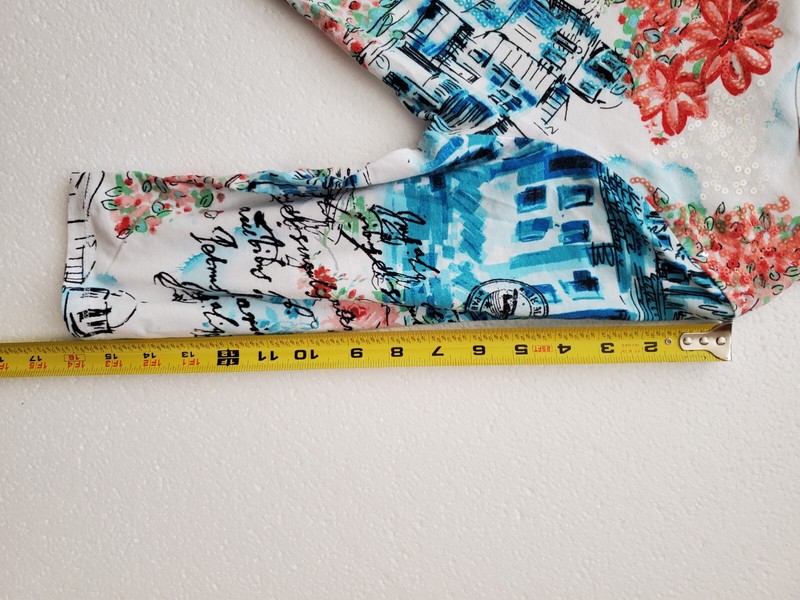 Europe Paris Shirt Tropical Travel Sportelle Med Large Cotton Spandex sequins gallery