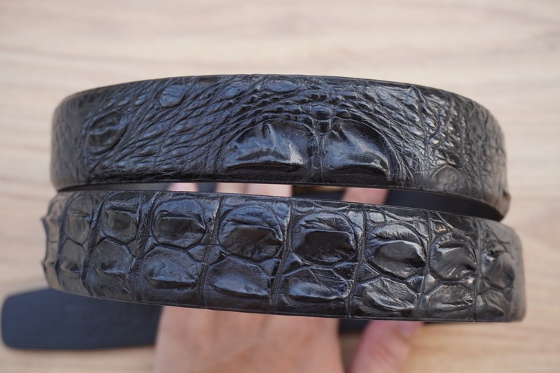 W 1.5 ” – Black Genuine CROCODILE Hornback LEATHER Skin Men’s Belt #E23