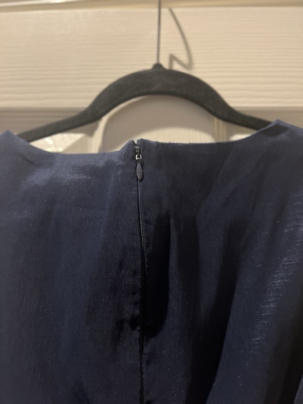 Adrianna Papell Navy Blue Stretch Sleeveless Empire Waist Dress 4 gallery