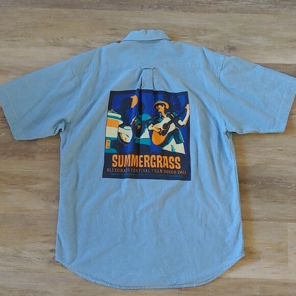 2011 Bluegrass Festival Summergrass San Diego Button Down Shirt Size L