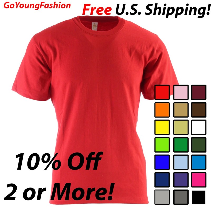 Men’s T-Shirts Short Sleeve Tees Comfort Oversize BIG TALL Plain Solid Shirts