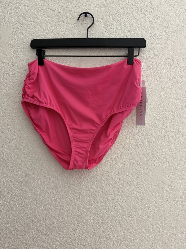 Anne Cole Women’s Live In Color High Waist Shirred Swim Bottom Size XL