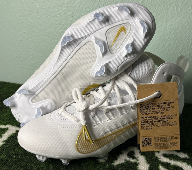 US Men’s 6.5 – Nike Huarache 9 Elite Mid LAX “White Metallic Vivid Gold”