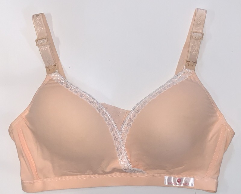 MOMMA’s SHOP Comfy Maternity Nursing Bra Size 2XL Beige XXL NEW