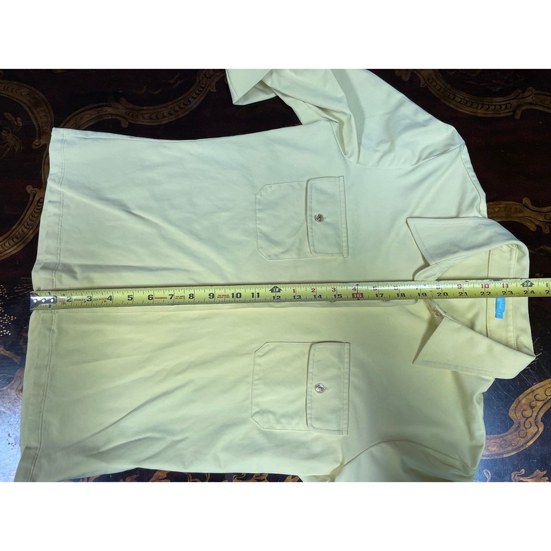 J McLaughlin Womens Yellow Roll Tab Sleeve Button Up Blouse Catalina Cloth S gallery