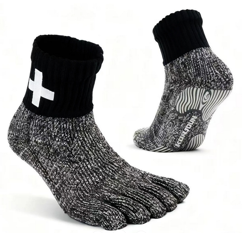 2 Pair Konjoun Barefoot Grounding SuperSocks Woodcarved Edition, M 7-9.5/W 7-10
