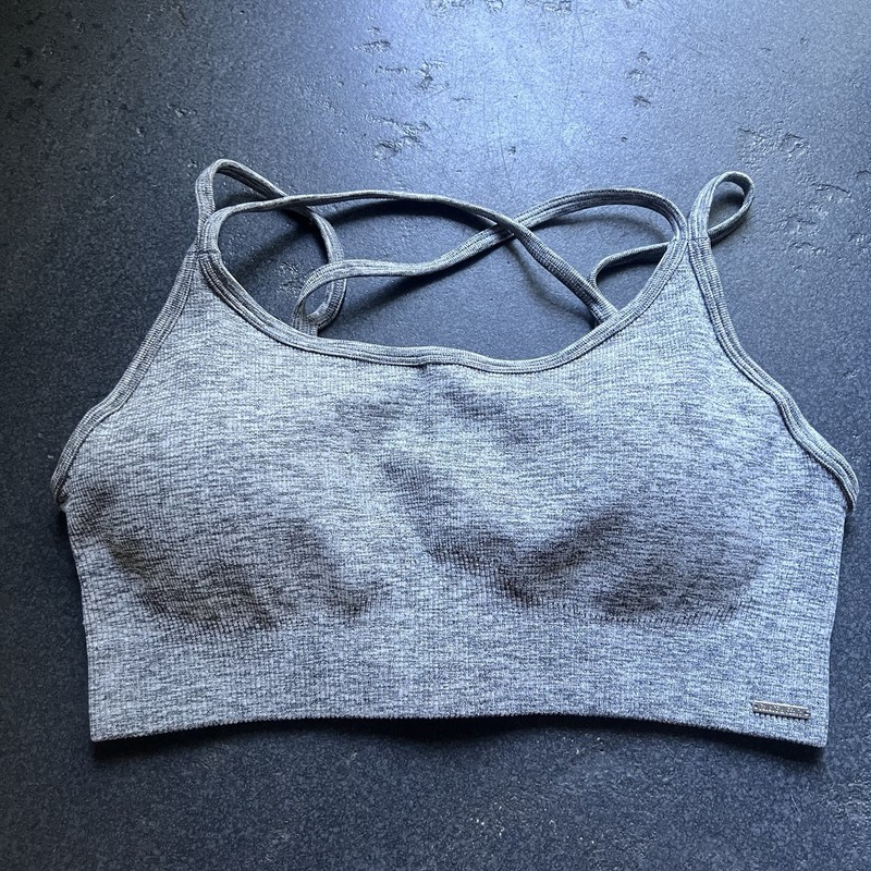 SAVAGE x FENTY Seamless Rib Sport Low Impact Bra — Heather Grey — Womens 2X gallery