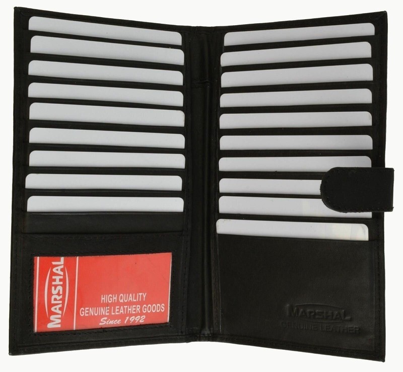Genuine Leather Credit Card Holder Wallet 19 Card Slots + 1 ID Window with Snap gallery