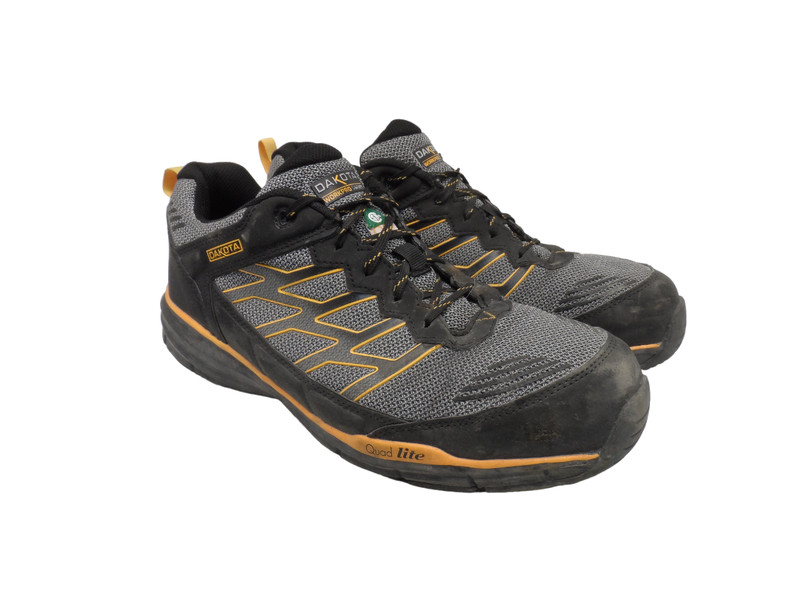 DAKOTA Men’s 3604 Aluminum Toe Steel Plate Quad Lite Work Shoe Grey Size 10.5M