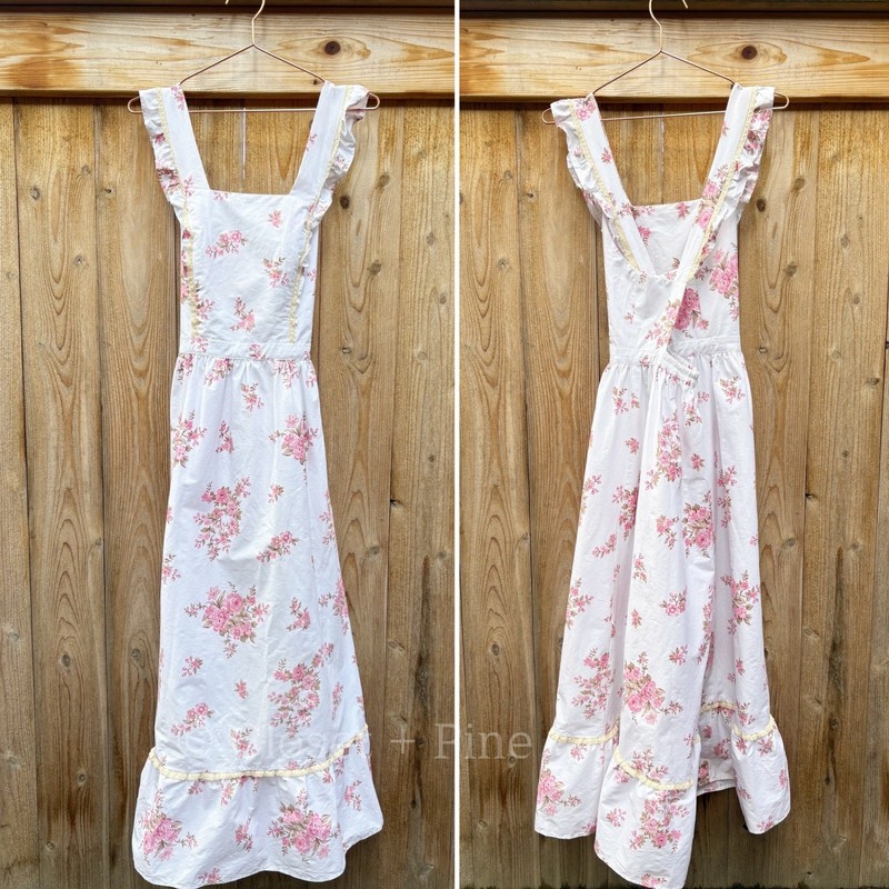 Christy Dawn The Claire Dress Amaranth Floral Size Medium White Pink Ruffle gallery