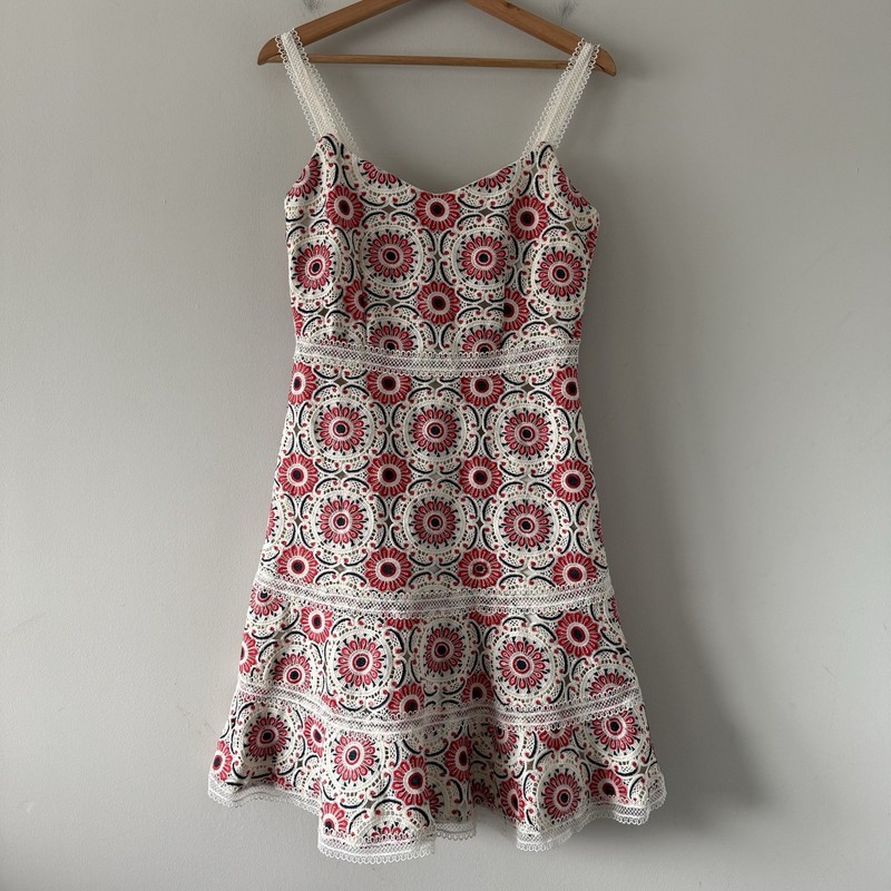 J Crew Crochet Lace A Line Dress Size 0 4th of July Boho Cottage 60s Festival