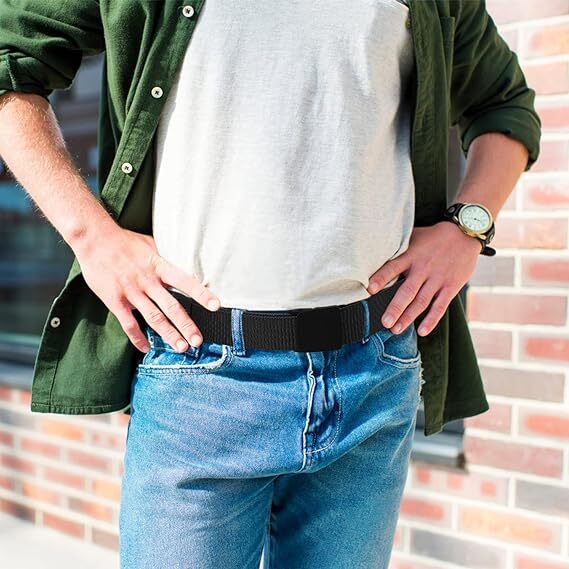 Men's Plastic Cam Buckle Nylon Canvas Tactical Waistband Webbing Military Belt gallery