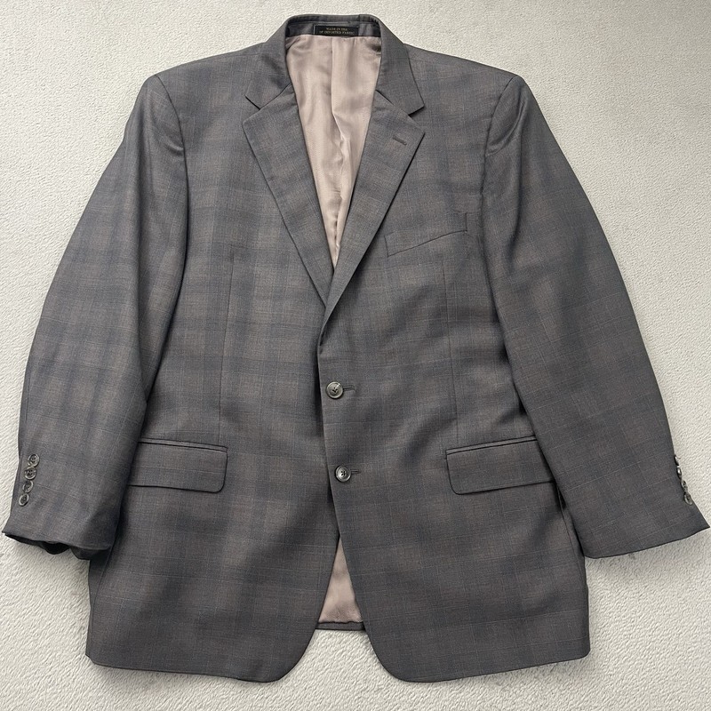 Jos A Bank Reserve x Ermenegildo Zegna 2 Piece Suit Mens 46R 40x30 Brown Wool gallery