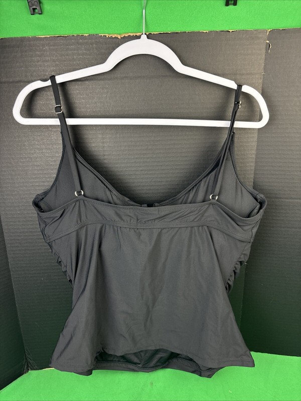 Anne Cole Ladies Tankini Swim Top Size Large Black gallery