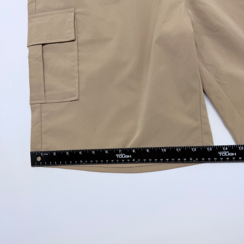 FS Fashion Cargo Shorts Mens XXL Tan Polyester Elastic Waist Drawstring Pockets gallery