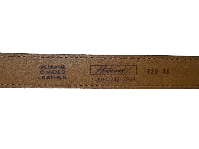 Haband Genuine Bonded Leather Dark Brown Belt Size 38" EUC Silver Colored Buckle gallery