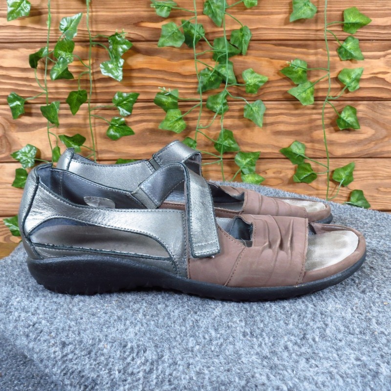 Naot Papaki Women Mary Jane Sandal 39 Walking Shoe Brown Metallic Leather gallery