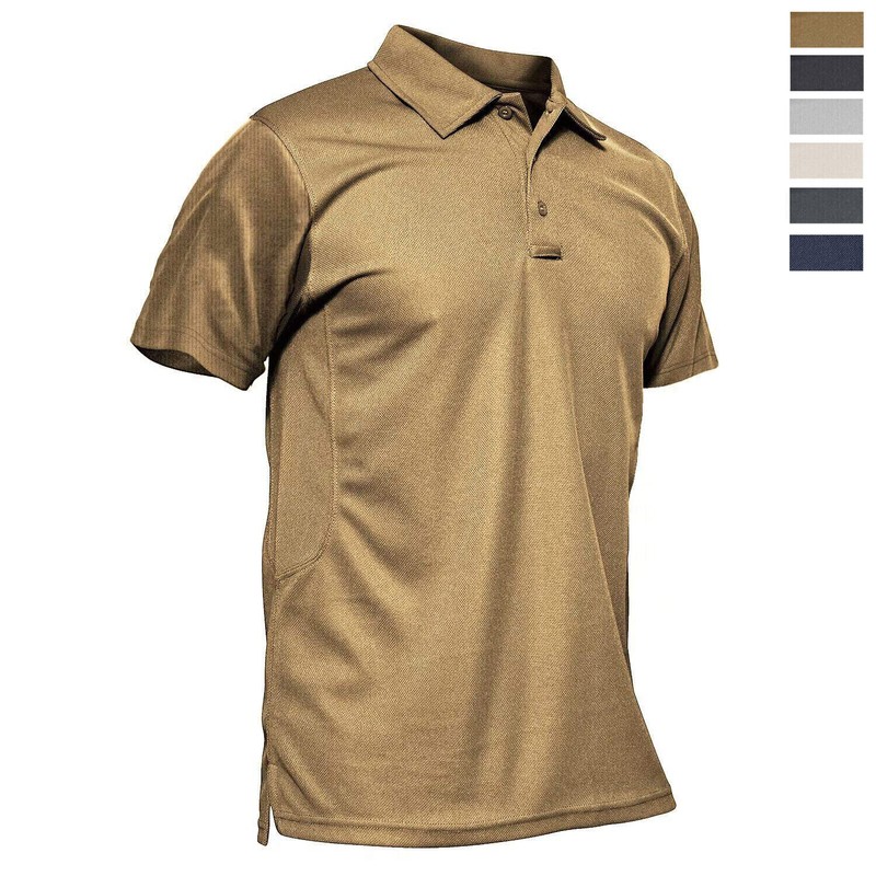 Men’s Short Sleeve Tactical Polo Shirts Quick Dry Team Combat Work Casual Golf T