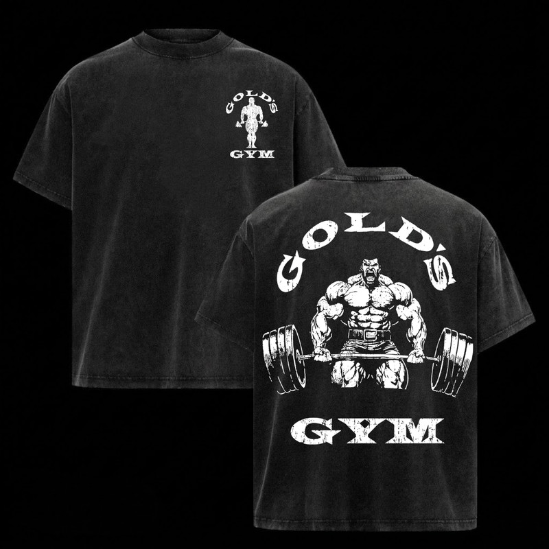 (Collection) Gold's Gym Shirt Heavy Cotton Bodybuilding Gym Shirts For Men Top gallery