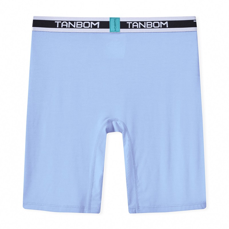Men's Boxer Briefs Long Leg Breathable Bamboo Soft Underwear With Pouch Open Fly gallery