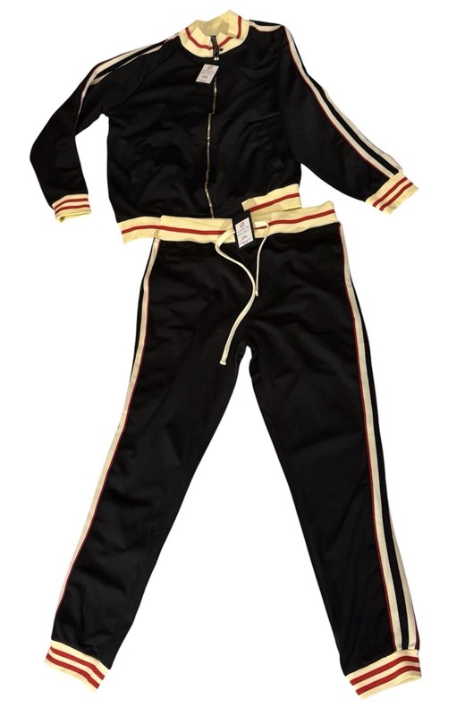 NWT Victorious G Style USA Men’s Black 2X Track Suit Jacket & Pants Set