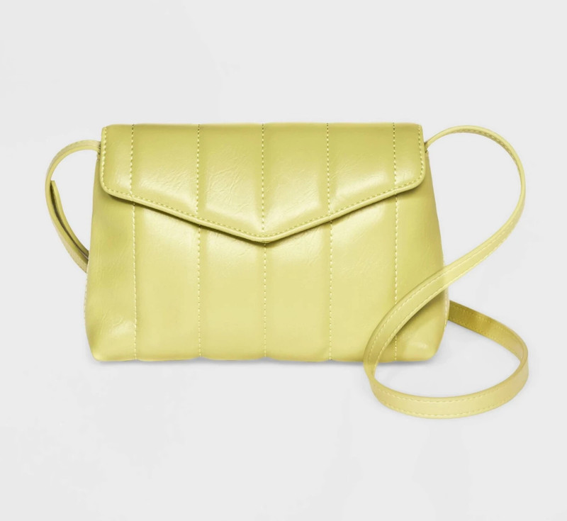 Universal Thread Magnetic Snap Envelope Crossbody Bag Lime Green
