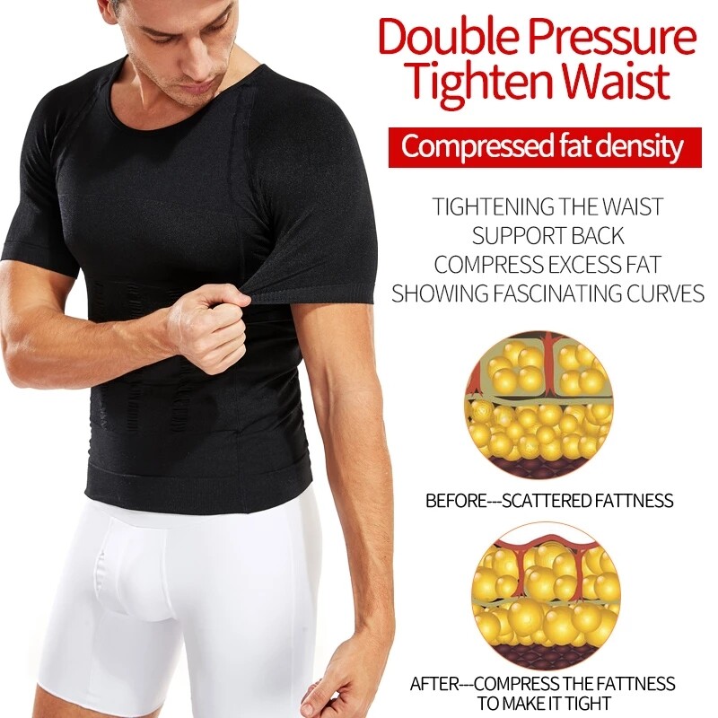 Men's Compression Slimming Body Shaper Gynecomastia Shirt Posture Corrector Vest gallery