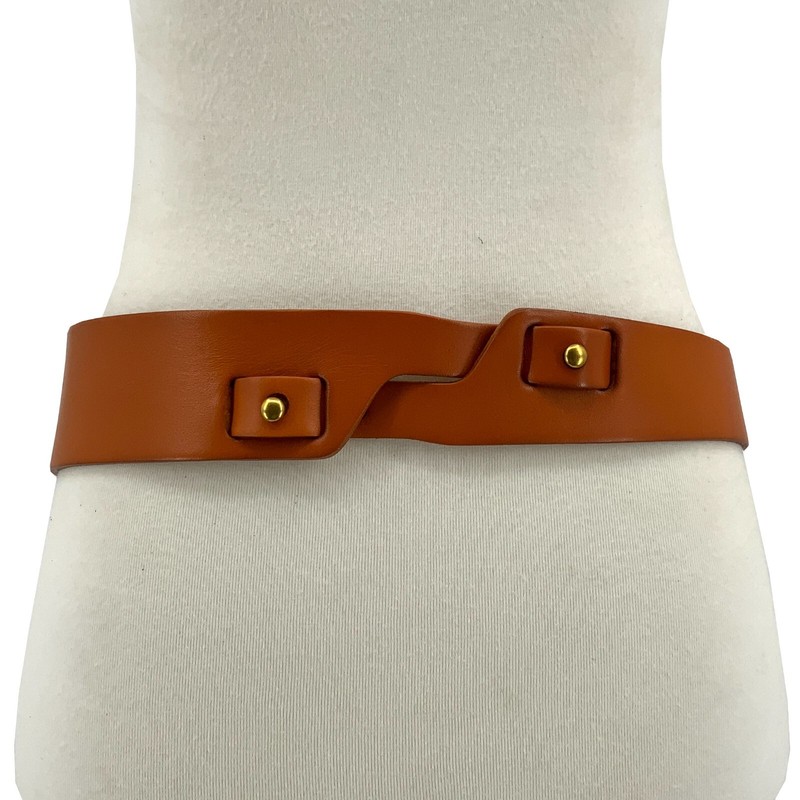 Women Wide Waist Fashion Vintage Cowhide Full Grain Leather Boho Concho Belt gallery