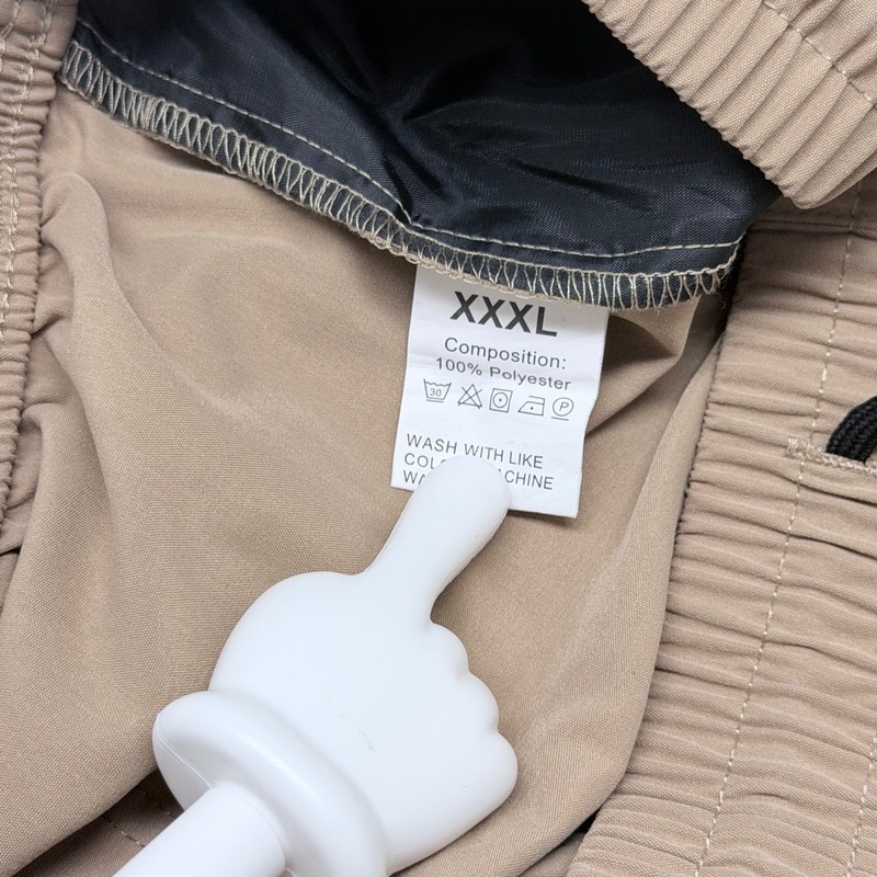 FS Fashion Cargo Shorts Mens XXL Tan Polyester Elastic Waist Drawstring Pockets gallery