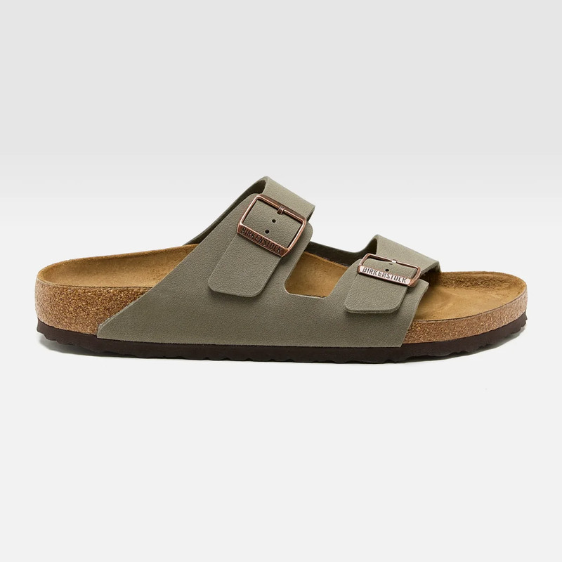 Birkenstock Arizona Birkibuc Two-Strap Men’s Regular Sandals Mocha/Stone