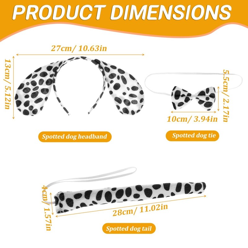 Dog Cosplay Costume Set for Adults and Kids - Dalmatian Ear Headband F... gallery