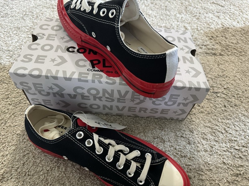 Converse x COMME des GARCONS PLAY Chuck 70 Low Black Red Sole Size 8 New In Box gallery