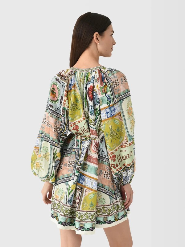 ALEMAIS Tommasina Mini Dress US 6 AU 10 NWT Patchwork Print Belted Ramie $490 🌿 gallery