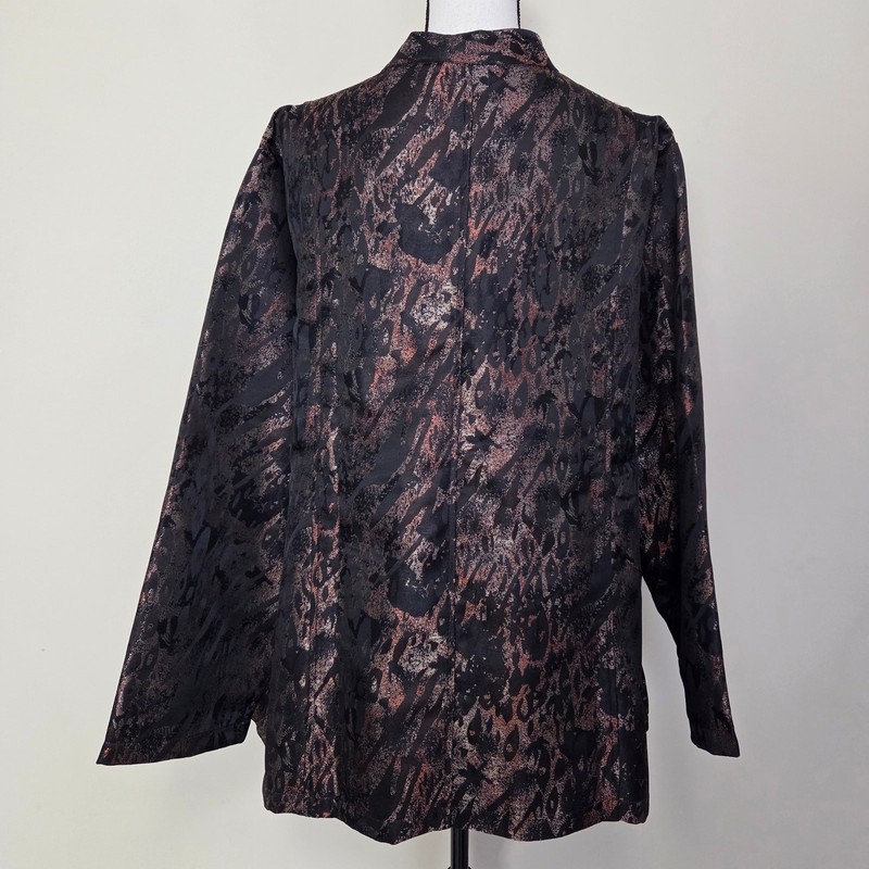 NEW Tudor Court Women's 3X Blazer Jacket Jacquard Tapestry Animal Print Brown gallery