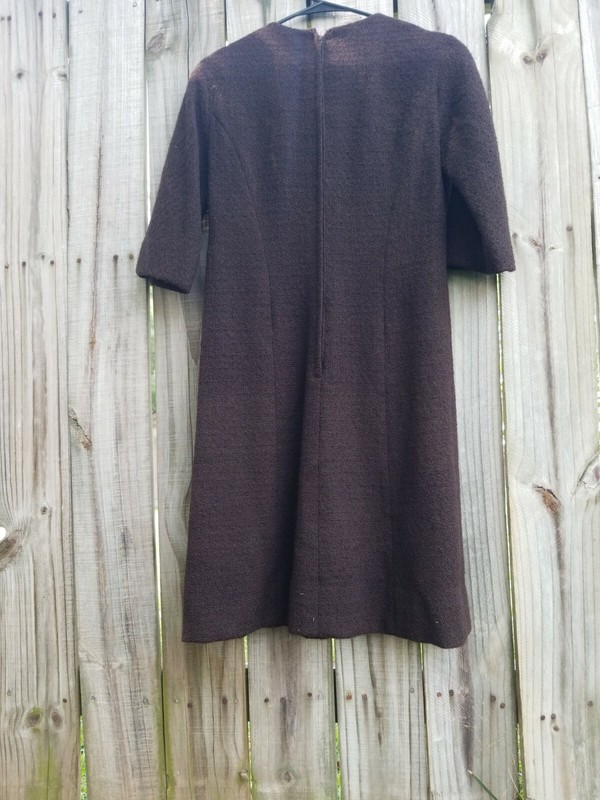Vintage halle bros. Co dress -womens Brown Dress - Sz 12 Womens Vintage Dress gallery