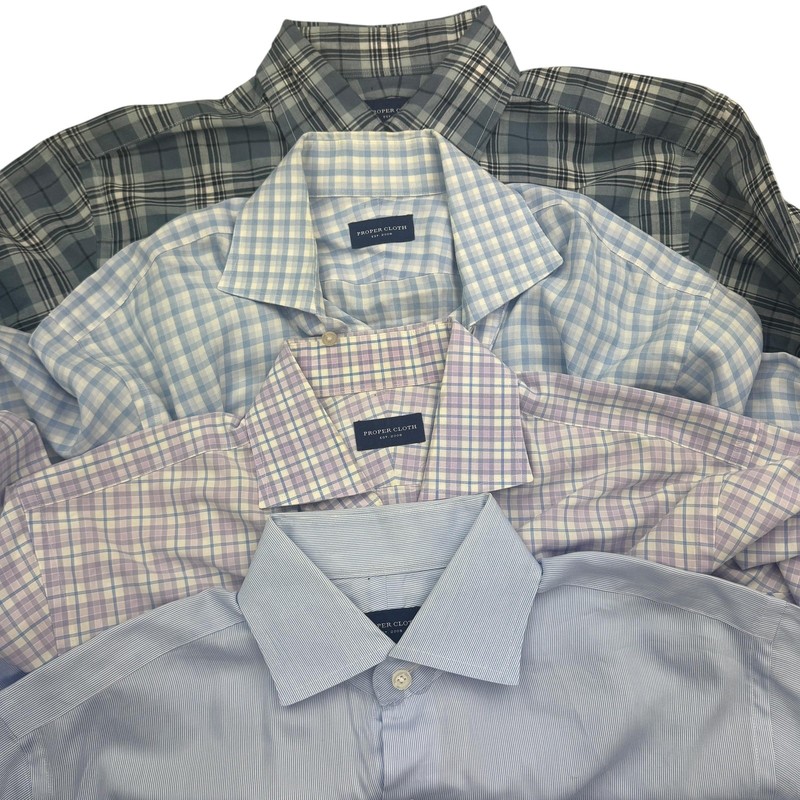 Proper Cloth Shirt Mens 16 – 30/31 Cotton Dress Long Sleeve 4 Piece Lot