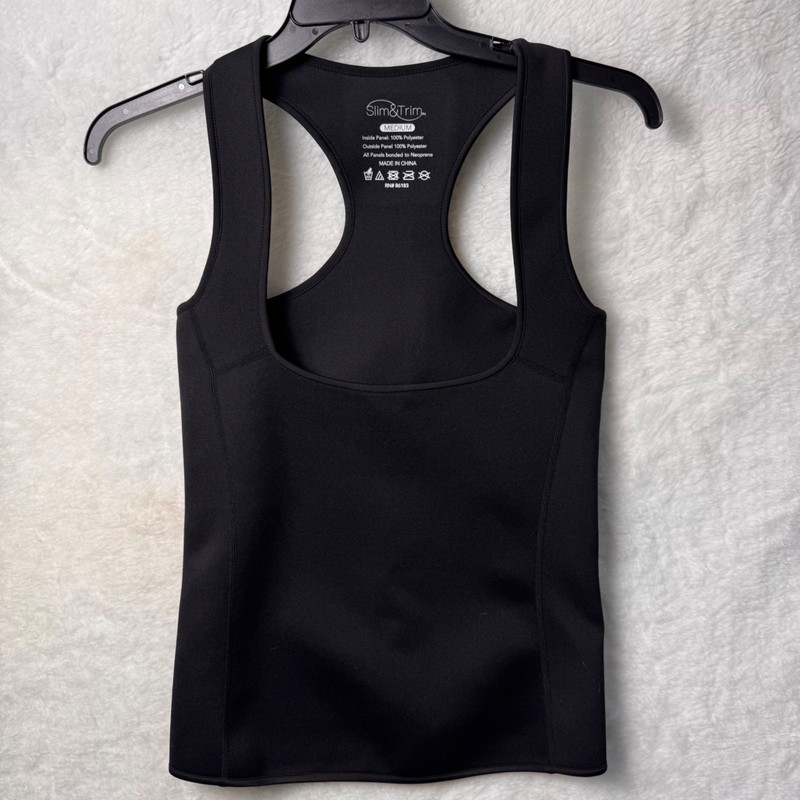 Slim & Trim brand medium black neoprene waist trainer razor tank hourglass
