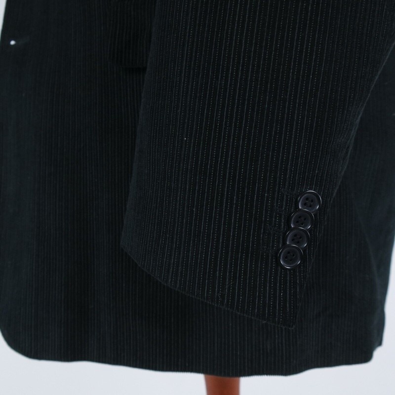 Mens Striped Black Sport Coat 50L US Size ANGELO LITRICO Cotton Blazer Jacket gallery