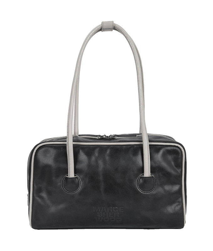 MARGE SHERWOOD SOFT BOSTON PIPING_black pull-up+light grey crinkle