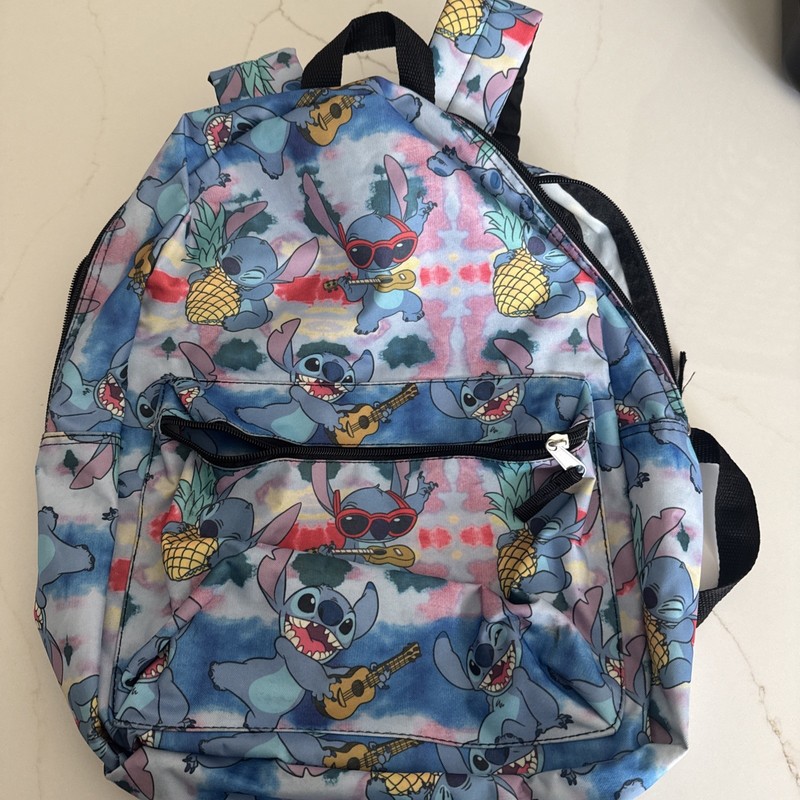 Large Backpack Disney Lilo and Stitch All Over Print Travel Tote Book Bag 16″