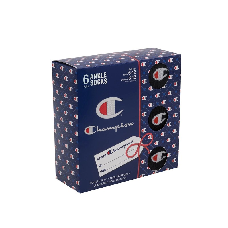 Champion® Men's 6 Pairs Ankle Socks " DOUBLE DRY & ARCH SUPPORT & CUSHIONED " gallery