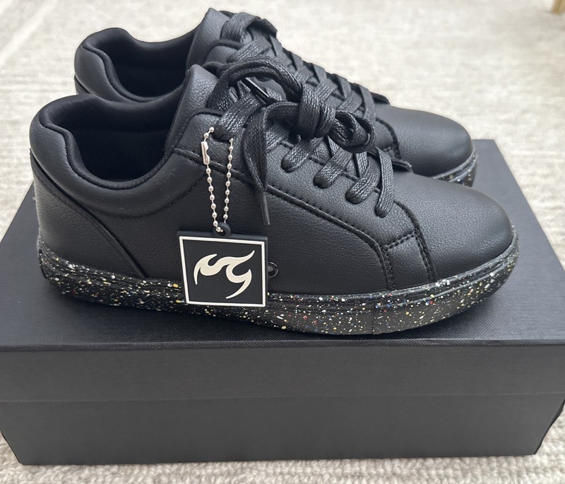Fuego Low Top Lightweight Dance Sneakers, Size 4Y / 4 M / 5 W US, Black Splatter gallery