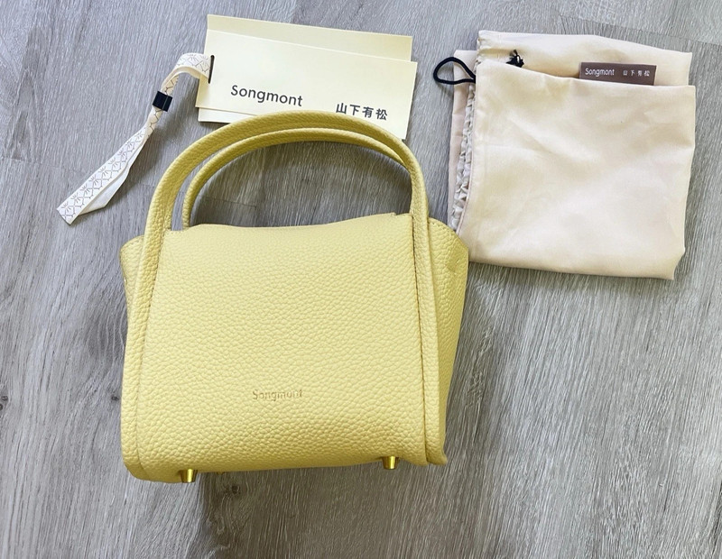 Songmont Women’s Mini Crossbody Mustard Yellow Leather Bag