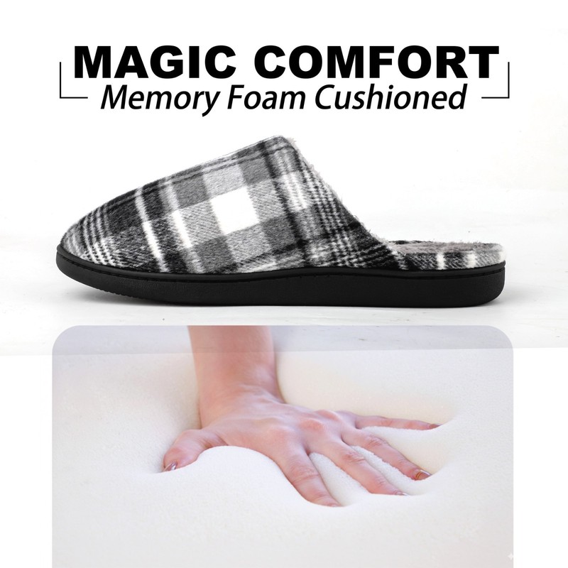 riemot Mens Memory Foam Indoor Bedroom Slippers Winter Warm Fluffy House Shoes gallery