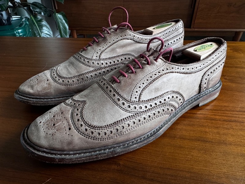 Allen Edmonds Neumok Longwing Brogue Mens 12 D Brown Leather – Needs Resole