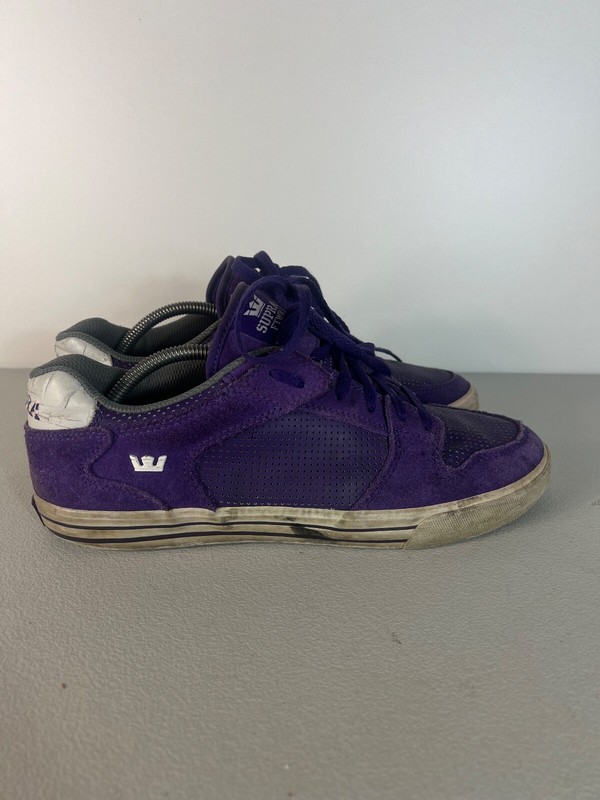 SUPRA Stacks Skate Low Top Suede Purple Mens US 10.5 UK 9.5 EUR 44.5 Skate Shoe