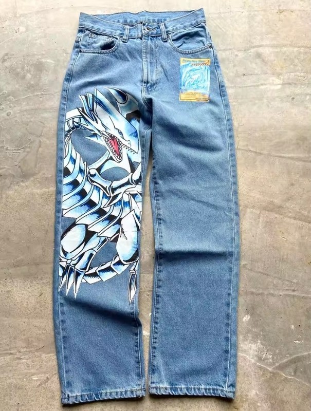 Jujutsu Kaisen Jeans Mens Denim Anime Streetwear Baggy Harajuku Pants Leg gallery