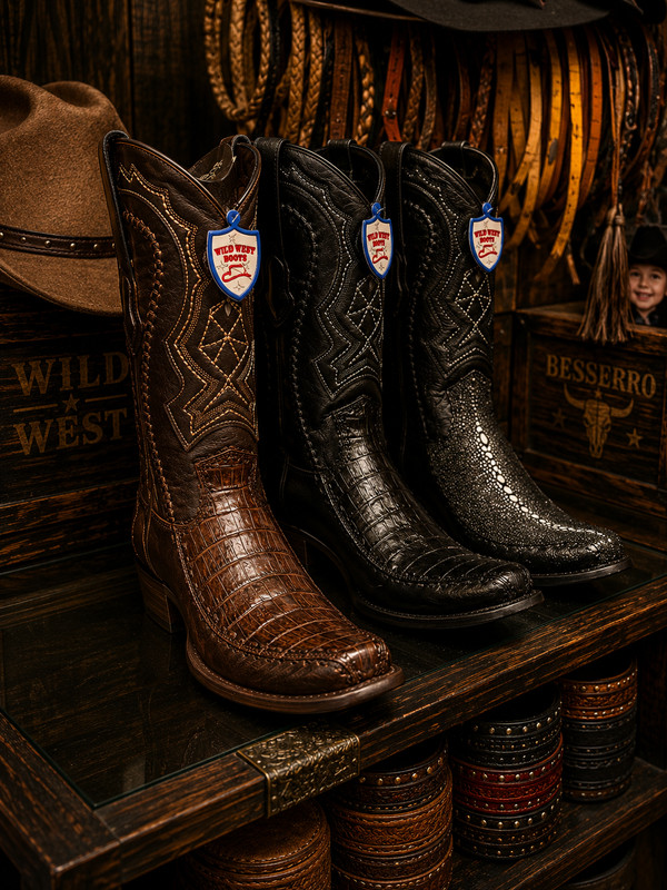 Wild West Men’s Dubay Style Genuine Belly Caiman Boot gallery
