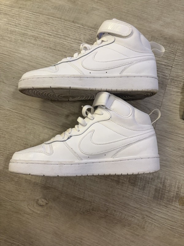 Nike White Leather High Top Men's Basketball Athletic Sneakers gallery